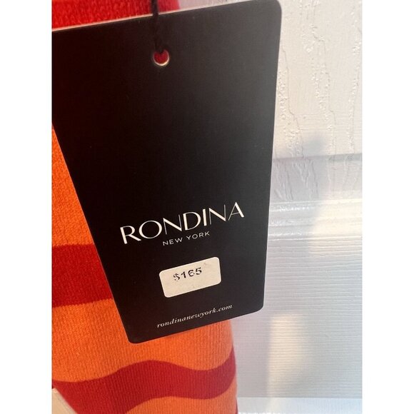 Rondina Striped Sleeveless Tank Top Large Poppy Red/Coral Scoop Neck Sty. 602953 - Picture 5 of 8